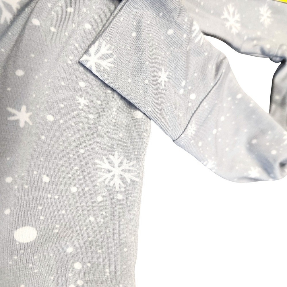 Snuggle Bums Ruffle Butt Bamboo 12-18M Snowflake Baby Girl Zippy Pajamas Sleeper - Picture 6 of 11